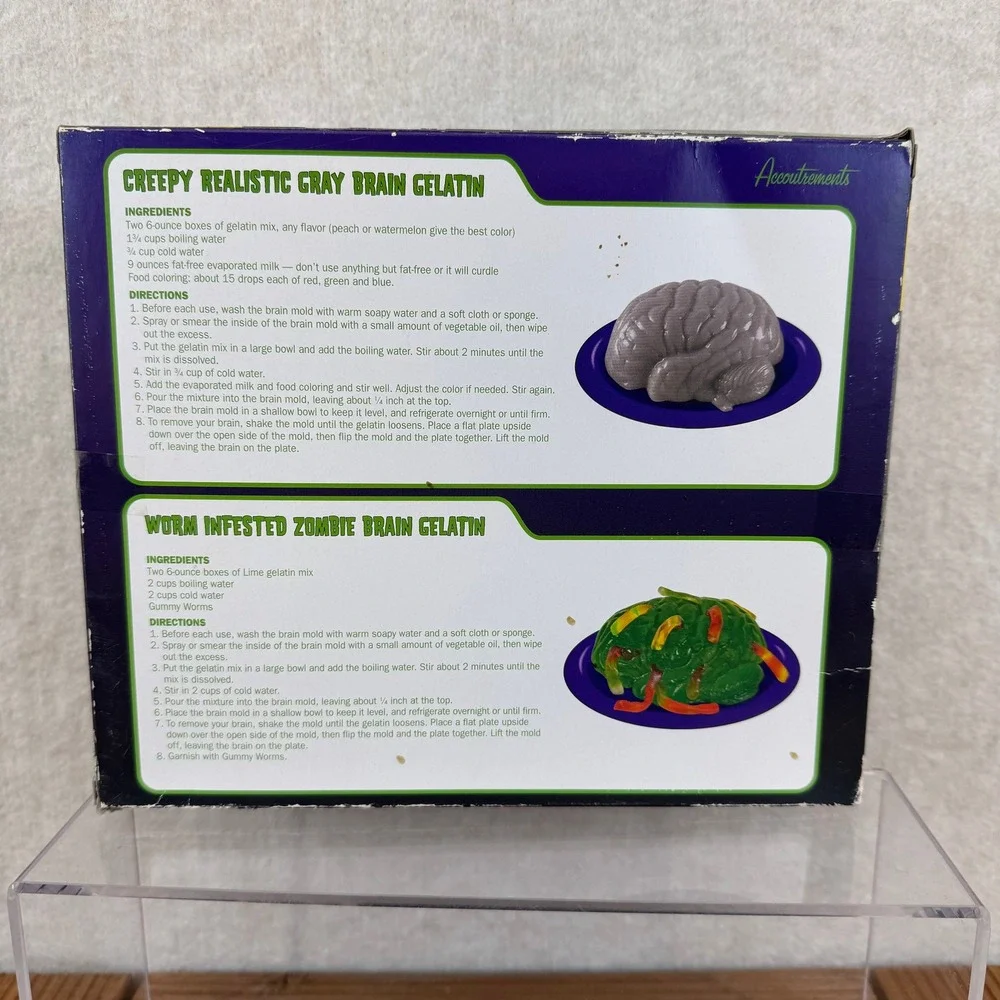 Vtg NIB 2006 Zombie Brain Gelatin Mold Halloween with Recipes Accoutrements